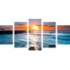 5-dílný obraz kouzelný západ slunce u moře