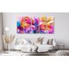5-dílný obraz pestrobarevné abstraktní květiny