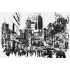 Samolepící tapeta rušná ulice metropole v černobílém provedení