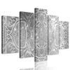 5-dílný obraz černobílá galaktická Mandala