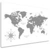 Obraz jednoduchá mapa světa v šedém provedení