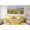 5-dílný obraz olejomalba louky plné květin