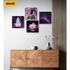 Set obrazů symboly Feng Shui ve fialových barvách