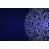 Originální samolepící tapeta bílý ornament na modrém pozadí