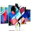 5-dílný obraz futuristická abstrakce tvarů