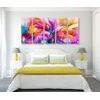5-dílný obraz pestrobarevné abstraktní květiny