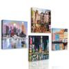 Set obrazů známá města v uměleckém provedení