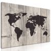 Obraz mapa světa v odstínech hnědé