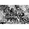 Tapeta stylové graffiti v šedém provedení
