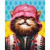 Malování podle čísel stylová kočka s kloboukem