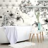Tapeta černobílé elegantní šperky s květinami