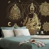 Samolepící tapeta meditující Buddha ve zlatém provedení