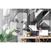 Samolepící tapeta černobílá krása ženy v pop art stylu