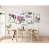 5-dílný obraz abstraktní umění z květin