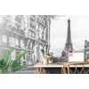 Samolepící tapeta černobílý retro pohled na Eiffelovu věž