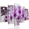 5-dílný obraz elegantní květiny na abstraktním pozadí
