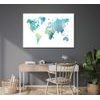 Obraz na korku akvarelová mapa světa