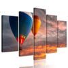 5-dílný obraz romatický let balónem