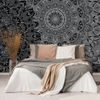 Samolepící tapeta moderní Mandala v černobílém provedení