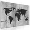 Obraz umělecká mapa světa v černobílém provedení