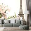 Samolepící fototapeta Eiffelova věž s romantickými květinami