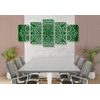 5-dílný obraz něžná Mandala na zeleném pozadí