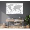 Obraz na korku mapa s historickým nádechem v černobílém provedení