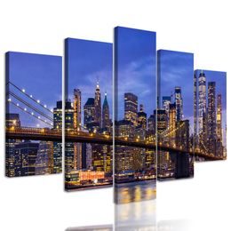 5-dílný obraz pohled na Downtown Brooklyn
