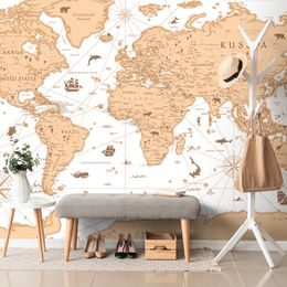 Samolepící tapeta mapa světa s historickým nádechem v béžovém provedení
