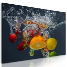Obraz padající ovoce do vody