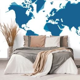 Samolepící tapeta moderní mapa světa v modrém provedení