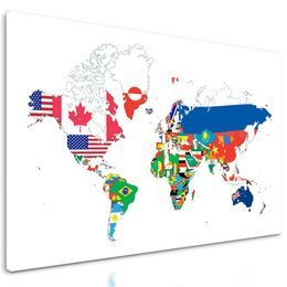 Obraz mapa vlajky zemí