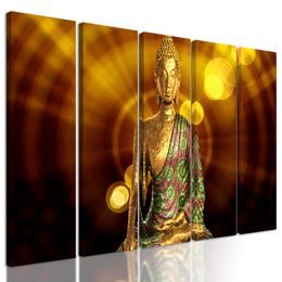 5-dílný obraz zlatý buddha