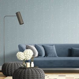 Tapeta něžná květinová louka na modrém pozadí