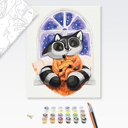 Malování podle čísel pro děti láska mývalů