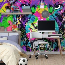 Tapeta pestrobarevná ilustrace šelmy