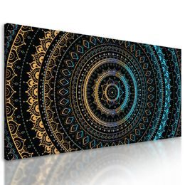 Obraz krásná modře zlatá Mandala