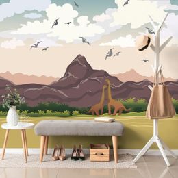 Samolepící tapeta krajina dinosaurů