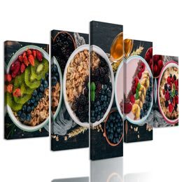 5-dílný obraz zdravé fitness snídaně