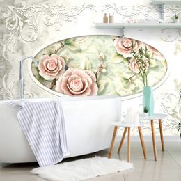 Tapeta růže s ornamentem ve vintage stylu
