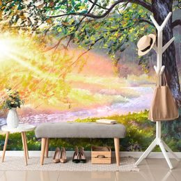 Samolepící tapeta probouzející se ranní les