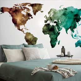 Tapeta pestrobarevná mapa světa tvořená polygony