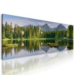 Obraz zrcadlení hor na hladině jezera