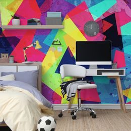 Tapeta geometrické tvary s nádechem grunge