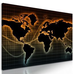 Obraz mapa světa s ekonomickým pozadím
