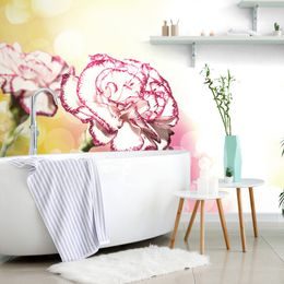 Originální samolepící tapeta romantický květ karafiátu