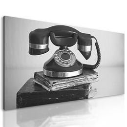Obraz historický telefon v černobílém provedení