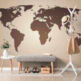 Samolepící tapeta moderní mapa světa v sépiovém provedení