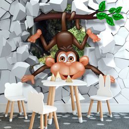 Krásná samolepící tapeta usmívající se opička