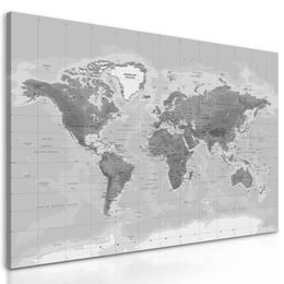 Obraz stylová černobílá mapa